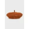 Orange beret with long pile