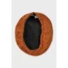 Orange beret with long pile
