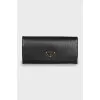 Leather wallet with logo