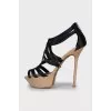 Platform sandals with stiletto heels