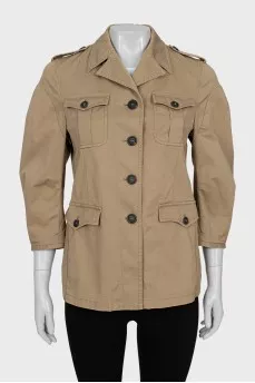 Beige jacket with 3/4 sleeves