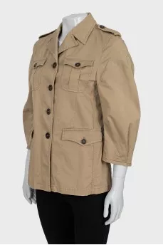 Beige jacket with 3/4 sleeves
