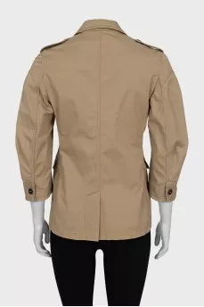 Beige jacket with 3/4 sleeves