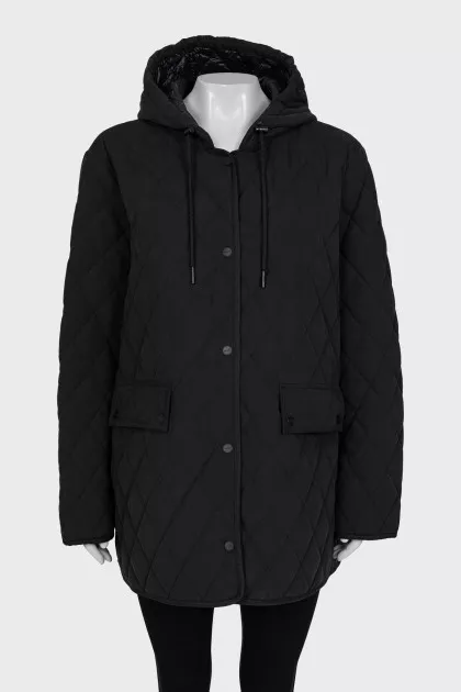 Jacket with hood and buttons