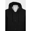 Jacket with hood and buttons