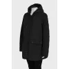 Jacket with hood and buttons