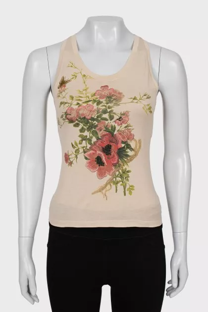 Floral Embroidered T-shirt