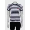 Striped T-shirt with brand logo