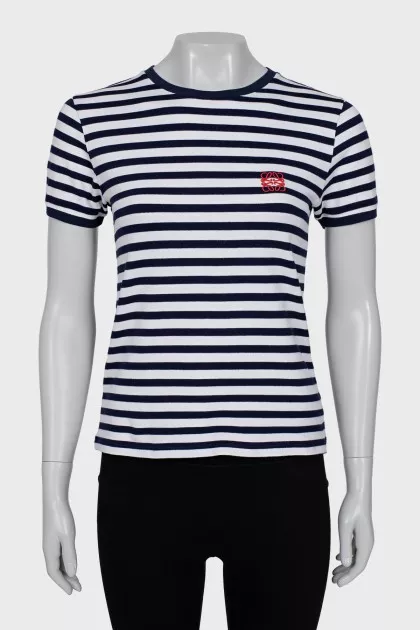 Striped T-shirt with brand logo