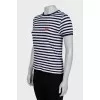 Striped T-shirt with brand logo