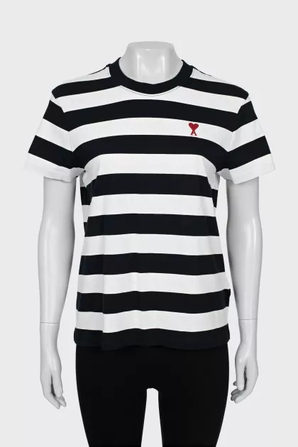 Striped T-shirt with embroidery