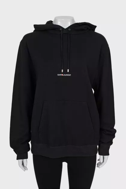 Hoodie with branded inscription