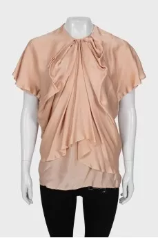 Silk blouse with raw edge