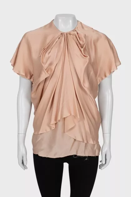 Silk blouse with raw edge