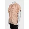 Silk blouse with raw edge