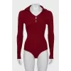 Button-down collar bodysuit