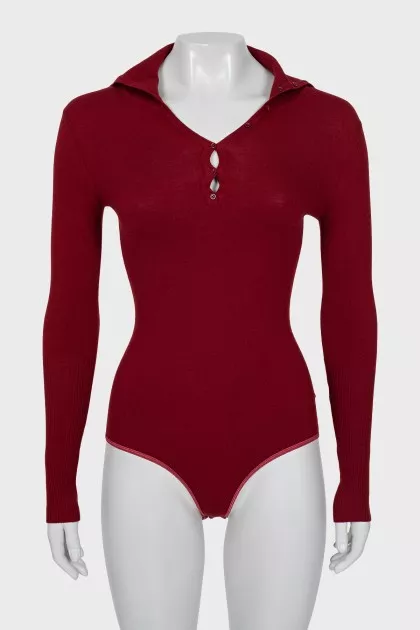Button-down collar bodysuit