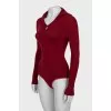 Button-down collar bodysuit