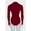 Button-down collar bodysuit