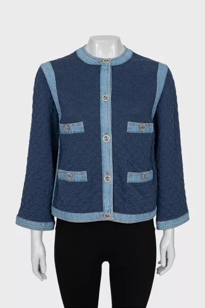 Jacket with denim inserts