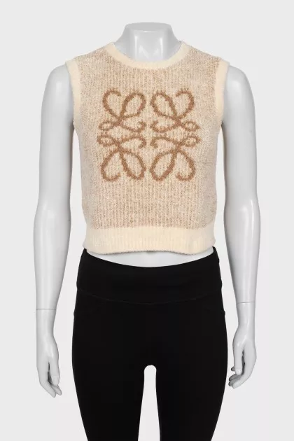 Crop top with pile