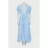 Dress with belt and frills