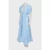 Dress with belt and frills