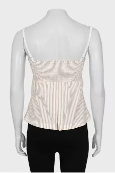 Striped button down top