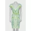Floral print draped dress