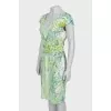 Floral print draped dress