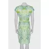 Floral print draped dress