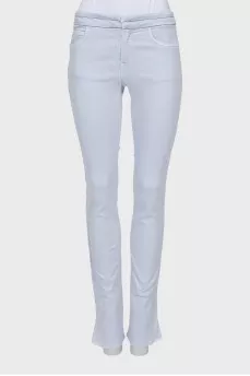 Low rise slit jeans