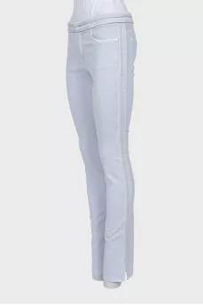 Low rise slit jeans