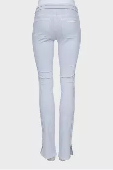Low rise slit jeans