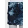 Denim mini skirt with print