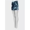 Denim mini skirt with print