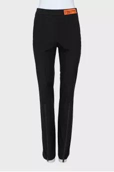 Straight trousers with zippers