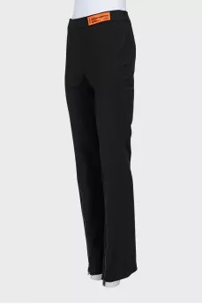 Straight trousers with zippers