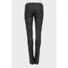 Gray jeans with zippers