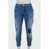Jeans cropped with stripes