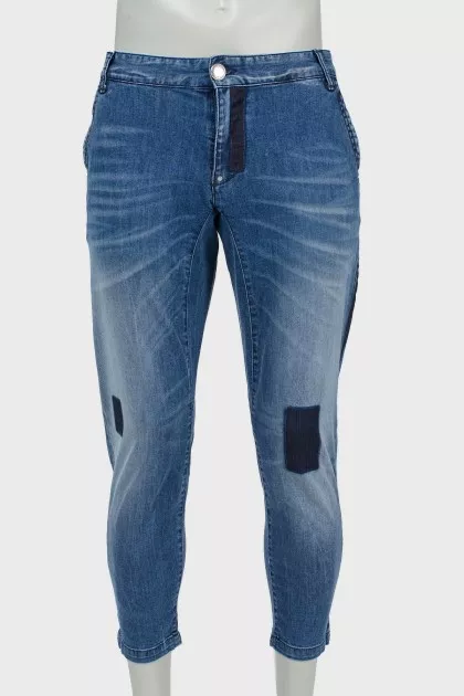 Jeans cropped with stripes