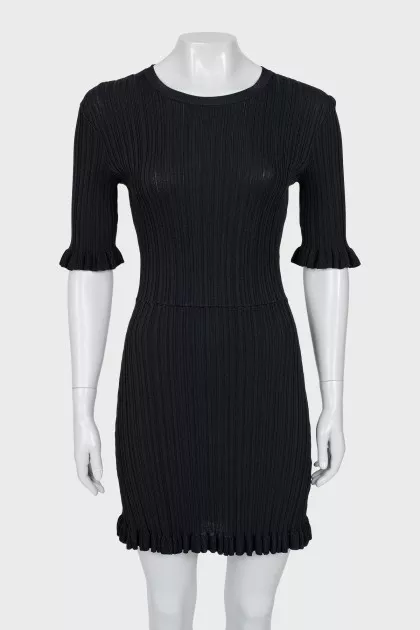 Black ribbed dress