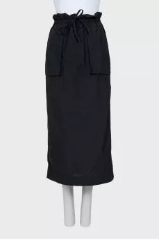 Straight skirt with ties