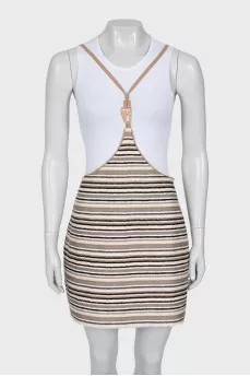 Striped top with thin straps