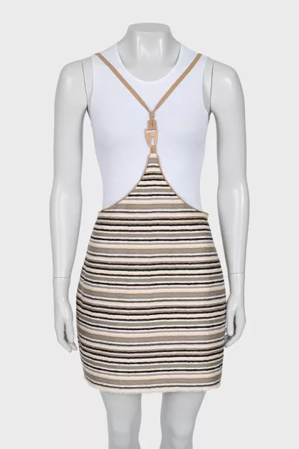 Striped top with thin straps