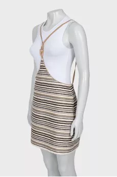 Striped top with thin straps