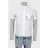 Shirt with embroidery on the pocket and collar