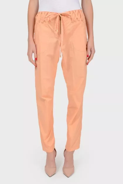 Peach drawstring trousers