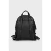 Black backpack with patch pockets