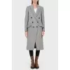 Gray wool coat with asymmetrical buttons